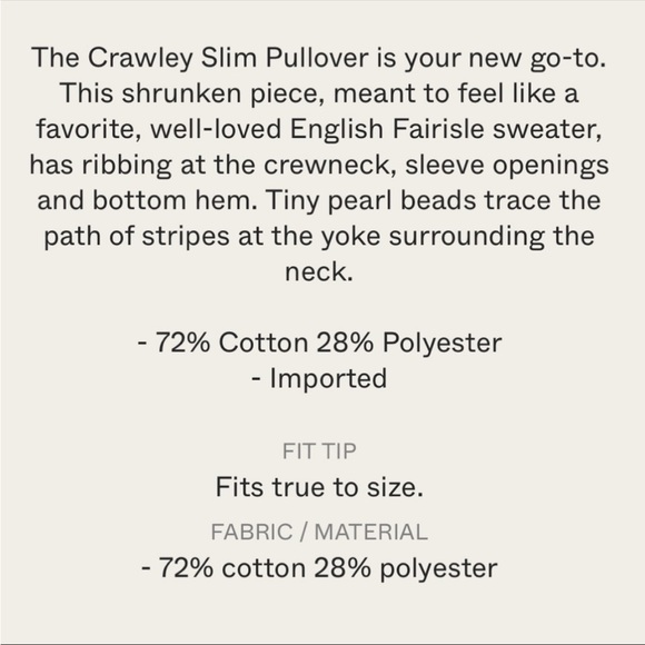 NWT! LoveShackFancy Crawley fair isle perl embellished pullover sweater … - Picture 10 of 10